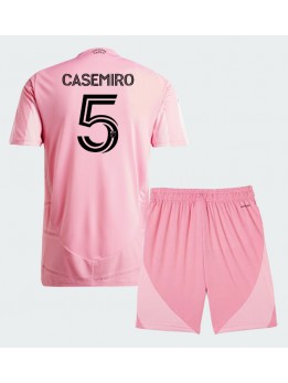 Inter Miami Casemiro #5 Heimtrikotsatz für Kinder 2026-27 Kurzarm (+ Kurze Hosen)